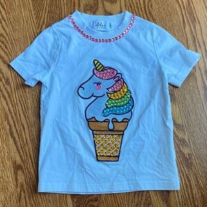 Lola + the Boys White Unicorn Ice Cream T-Shirt